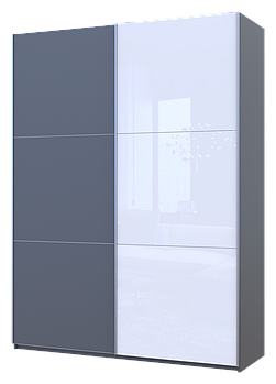 Шафа-купе двохдверна Doros G-Caiser 180х60х240 см Графіт/1 Біле Скло (DRS-011036)