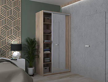 Шафа-купе двохдверна Doros Сіті Лайт 120х60х225 см Дуб сонома/1 Дзеркало (DRS-011081)