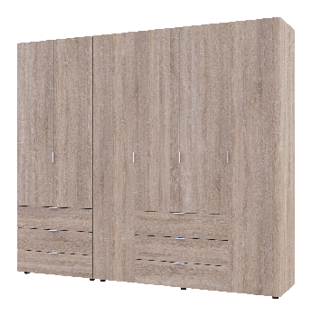 Комплект шаф для одягу Doros Гелар (2 шт.) 232,5х49,5х203,4 см Дуб сонома (DRS-011105)