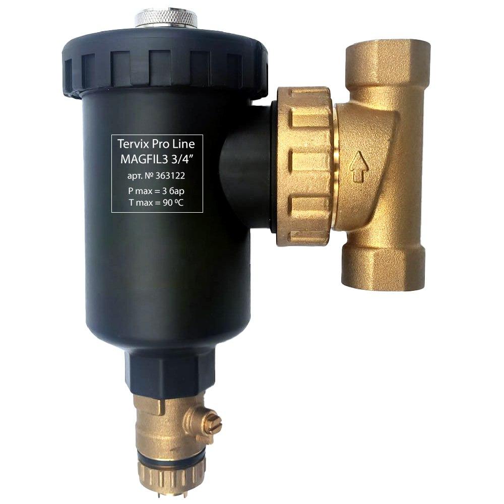 Фільтр магнітний проточний для систем опалення Tervix Pro Line MAGFIL 3/4" 363122