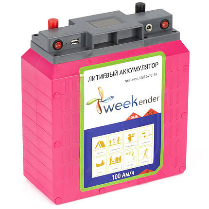 Літій-іонний акумулятор із зарядкою Weekender 12 V 100 A·год, фото 1