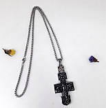 Хрестик з чорнінням на цепочці, 8×3.5 см, фото 5