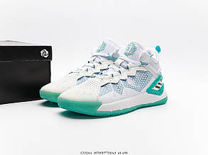 Eur40-45 баскетбольні кросівки Adidas D Rose Son of Chi White Aqua Blue чоловічі