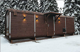 Баня Квадро 8 метрів. З панорамним вікном