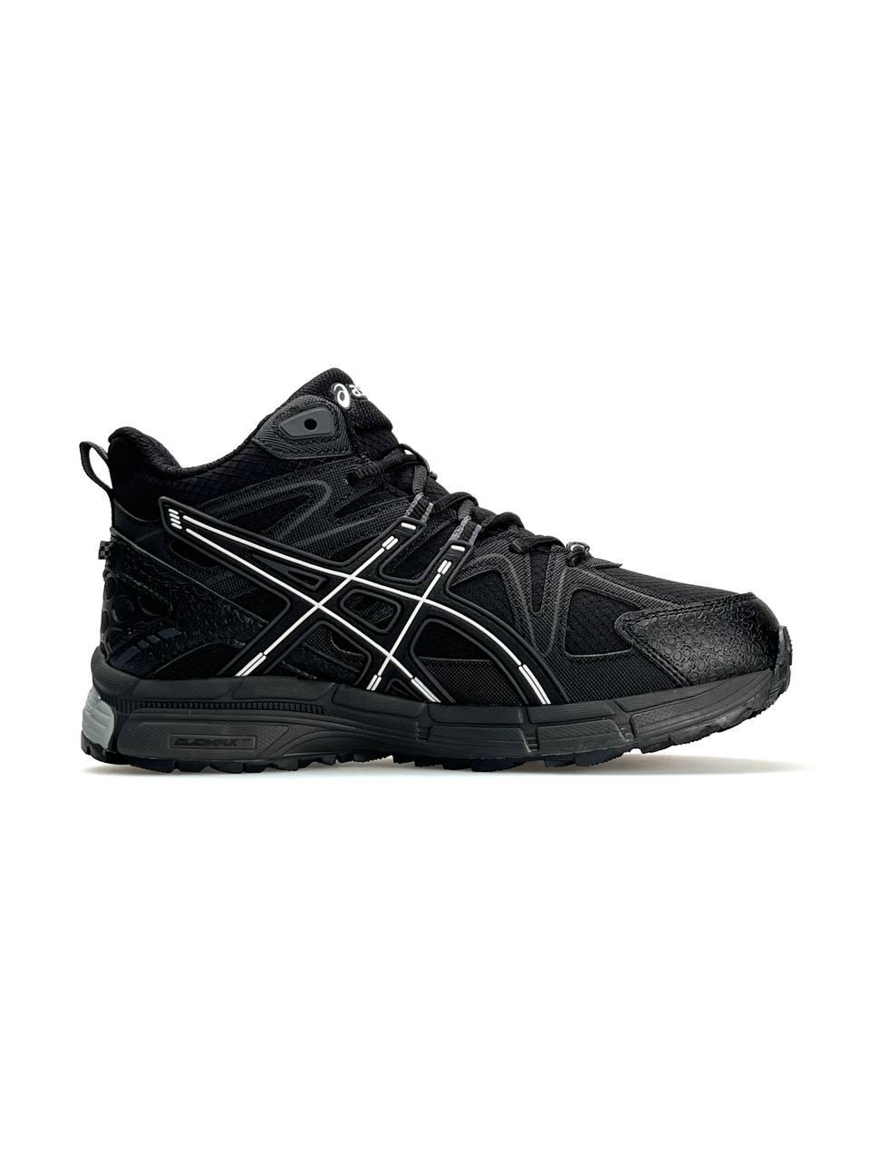 Жіночі зимові кросівки ASICS Gel-Kahana 8 Black White Fur, кеди Асікс замша текстиль на хутрі 37, фото 1