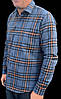 Сорочка чоловіча з довгим рукавом тепла в клітинку, фото 2