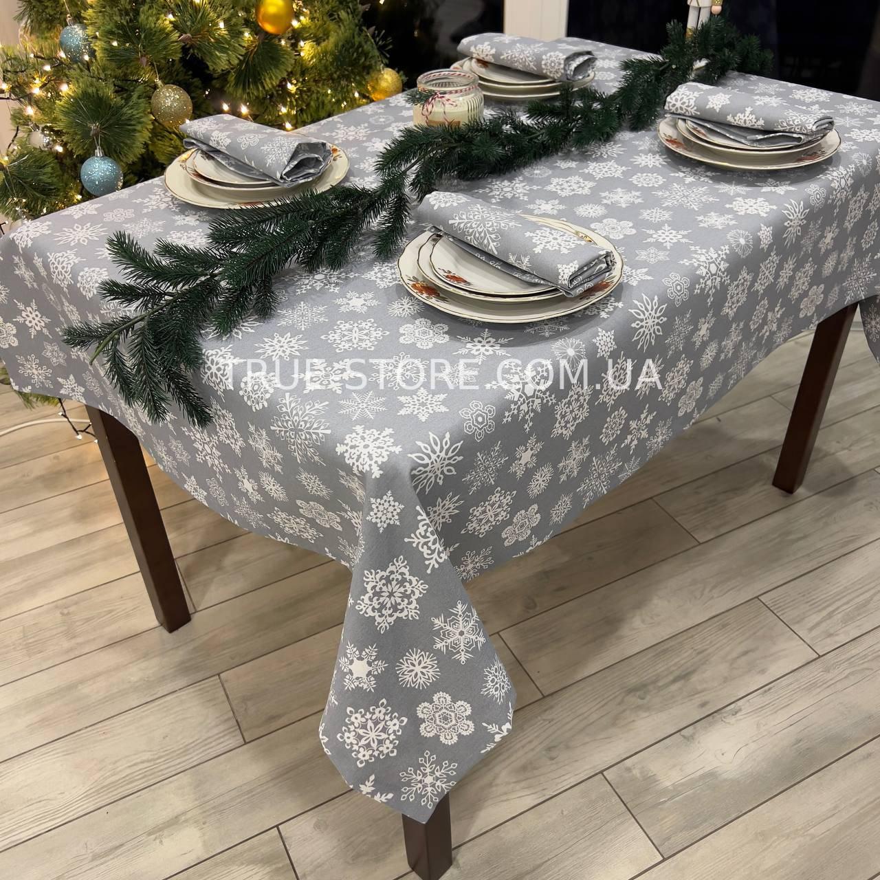 Скатертина новорічна водовідштовхувальна, високої якості (Туреччина)(Під замовлення або стандартний розмір), фото 1