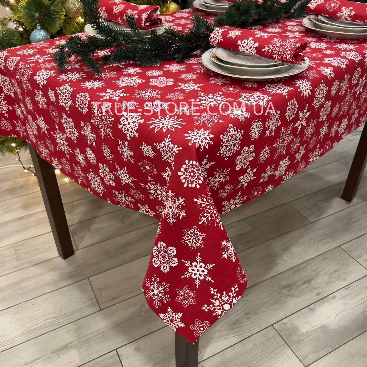 Скатертина новорічна водовідштовхувальна, високої якості (Туреччина)(Під замовлення або стандартний розмір), фото 1