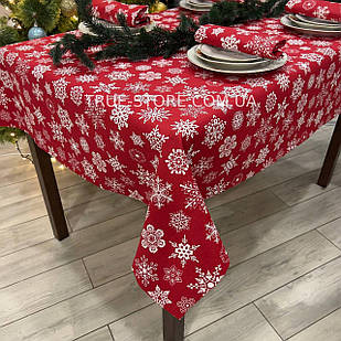 Скатертина новорічна водовідштовхувальна, високої якості (Туреччина)(Під замовлення або стандартний розмір)