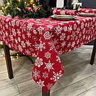 Скатертина новорічна водовідштовхувальна, високої якості (Туреччина)(Під замовлення або стандартний розмір), фото 2