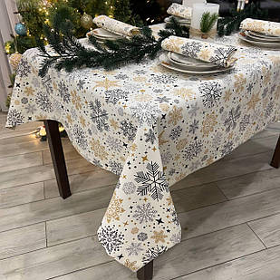 Скатертина водовідштовхувальна новорічна, Турецька, WATER PROFF (Під замовлення, або стандартний розмір)