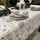 Скатертина водовідштовхувальна новорічна, Турецька, WATER PROFF (Під замовлення, або стандартний розмір), фото 6