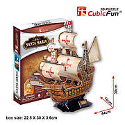 3D пазл CubicFun Корабль Санта-Мария (T4008h)