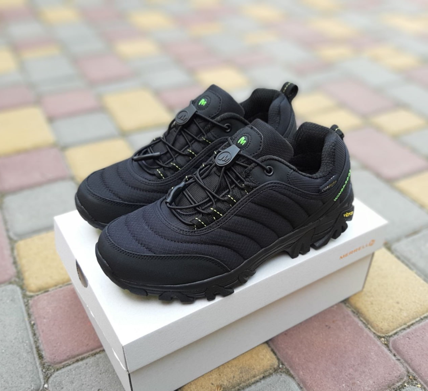 Чоловічі зимові термо кросівки Merrell Vibram Cordura Black чорні Мерел теплі на флісі водонепроникні осінь зима