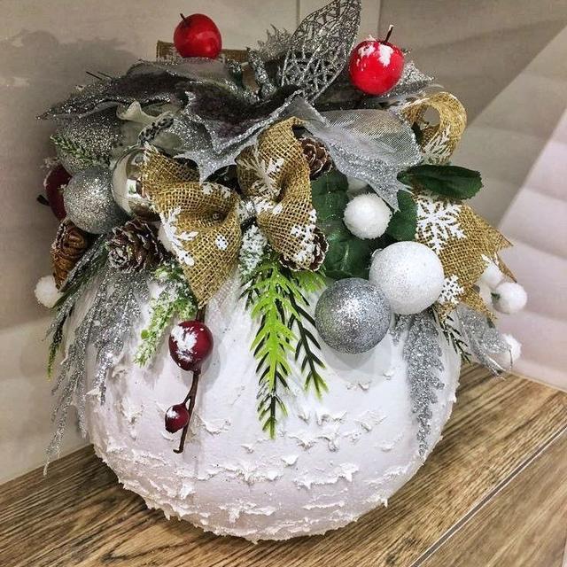Новорічний декор пінопластової заготовки