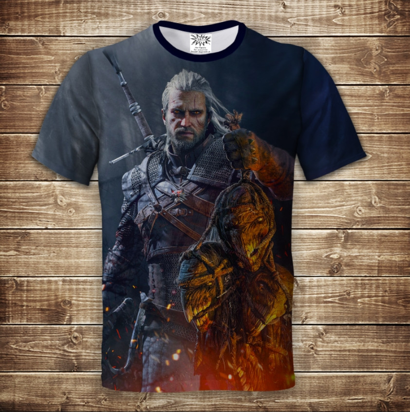 Футболка з принтом 3D на тему Відьмак Man Witcher ВСІ Розміри, фото 1