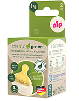 Соска кругла Cherry Green (латекс)(від 0 м.),М (середній потік),(2 шт)/ NIP