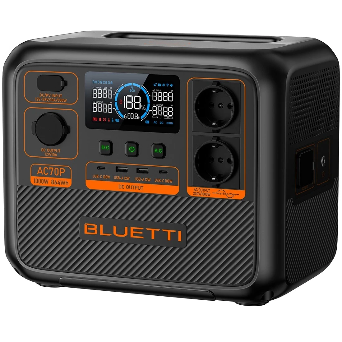 Зарядна станція Bluetti AC180P потужністю 1800 Вт та ємністю 1440 Вт/год