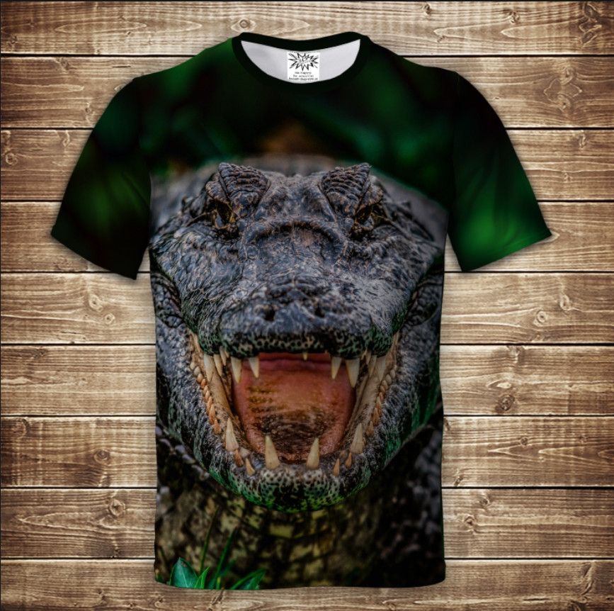 Футболка з принтом 3D на тему Крокодил ВСІ Розміри, фото 1