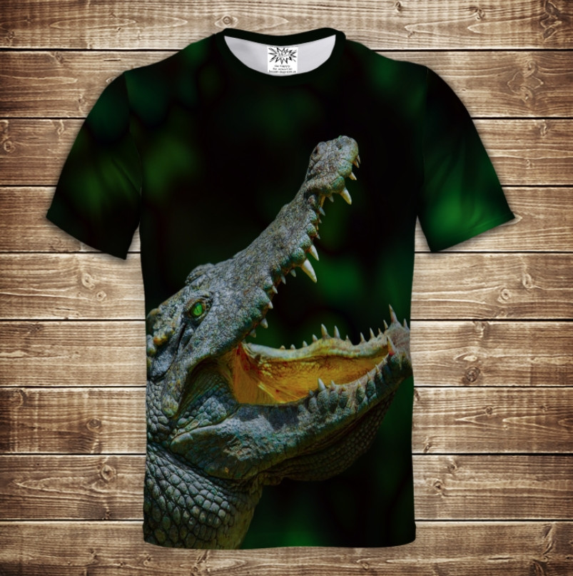 Футболка з принтом 3D на тему Крокодил 02 ВСІ Розміри, фото 1