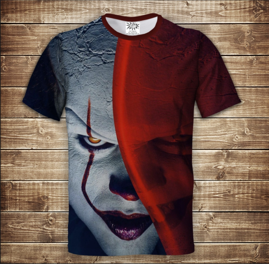 Футболка з принтом 3D на тему Воно Клоун Пеннівайз ВСІ Розміри, фото 1