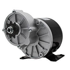 Електричний колекторний двигун MY1016Z, 24V 250W з редуктором, із зіркою на 9 зубів під велосипедний ланцюг, фото 2