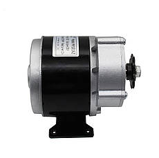 Електричний колекторний двигун MY1016Z, 24V 250W з редуктором, із зіркою на 9 зубів під велосипедний ланцюг, фото 4