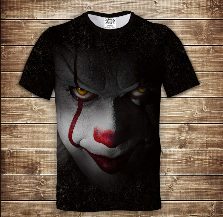 Футболка з принтом 3D на тему Воно Клоун Пеннівайз 03 ВСІ Розміри, фото 1