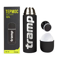 Термос Tramp Soft Touch 1 л black чорный (металлический термос 1 литр с резиновым покрытием)