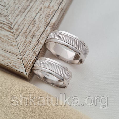 Обручки срібні з орнаментом у центрі пара