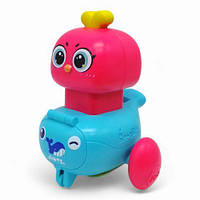 Машинка заводна "Звірятка", зі свистком (блакитна)
