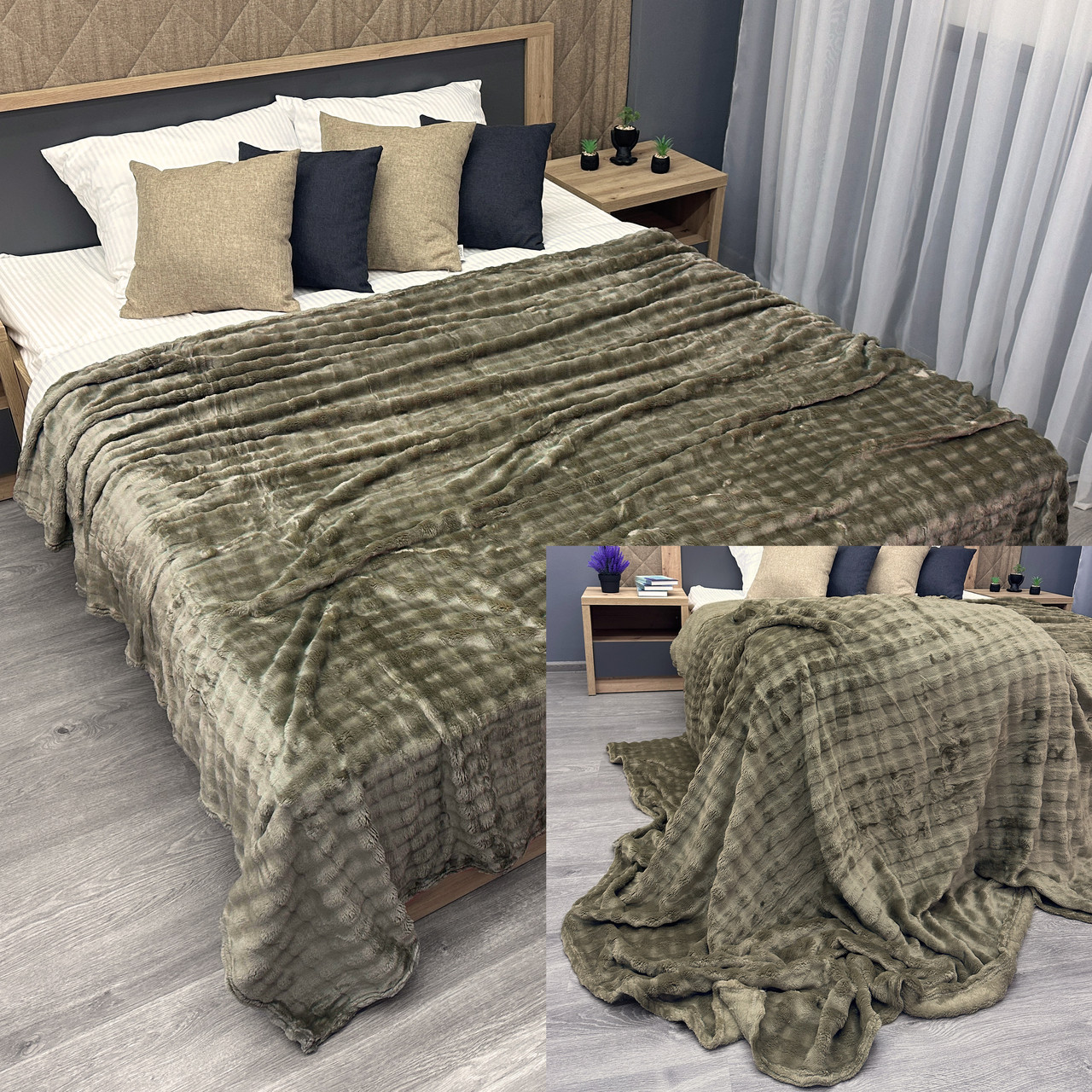 Плед-покривало 200х230 см (+-5см) Soft Night Хакі (87-131)