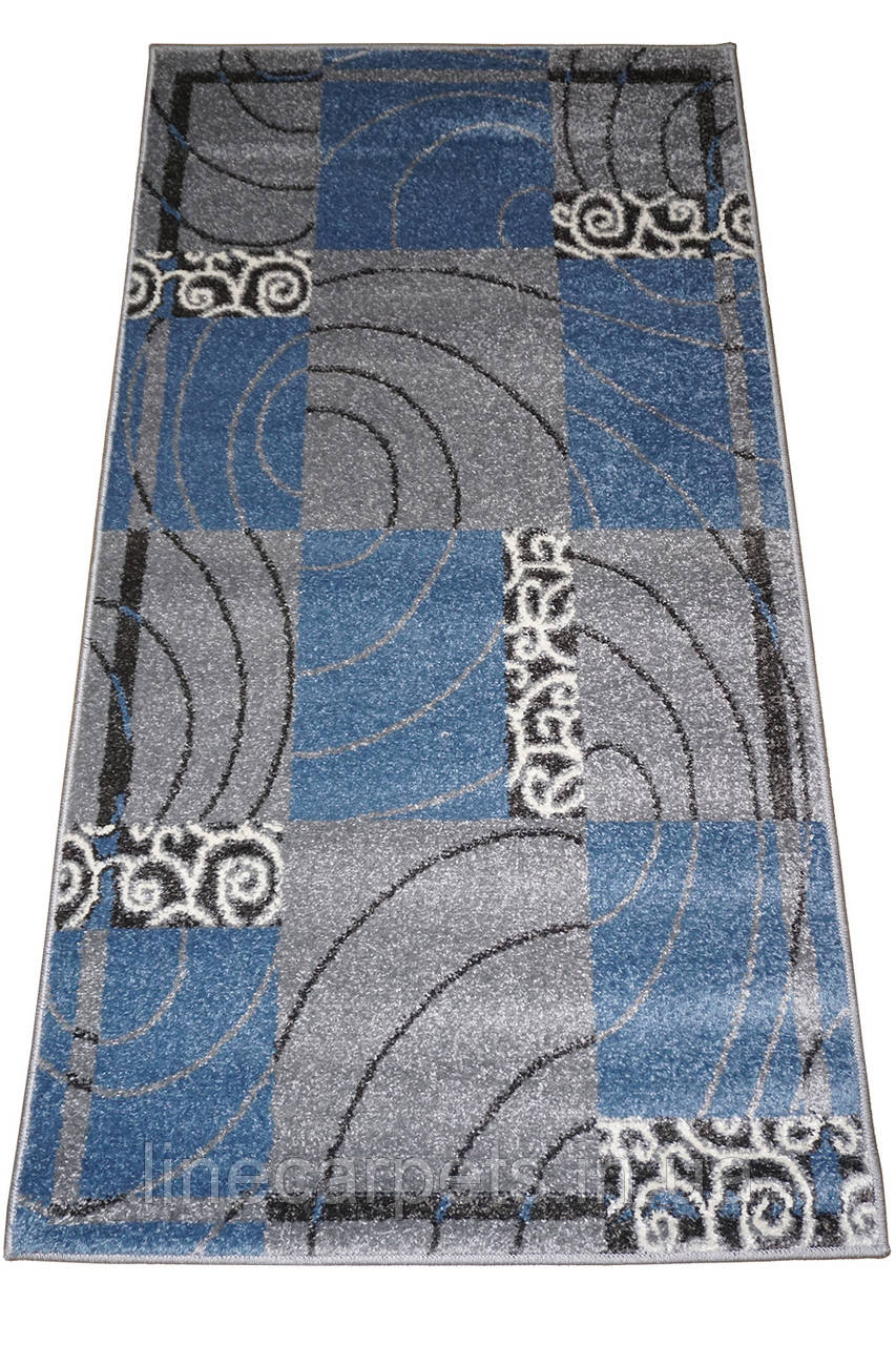 Сучасний блакитний килим AQUA 02578B BLUE-L.GREY