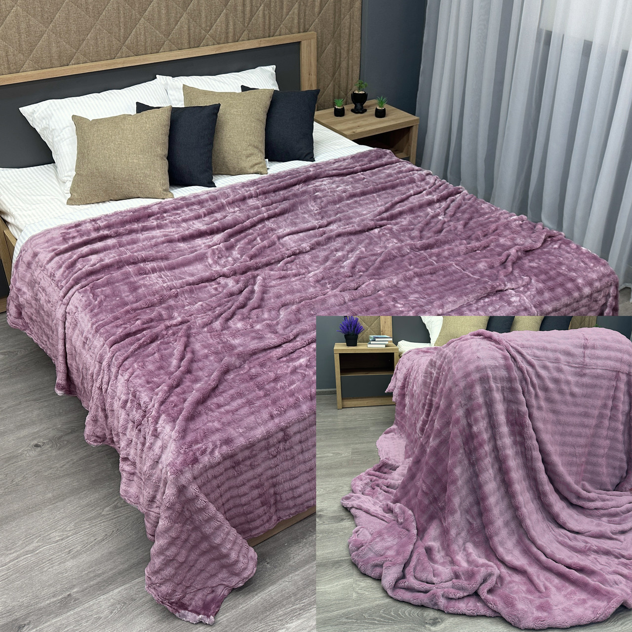 Плед-покривало 200х230 см (+-5см) Soft Night Ліловий (87-134)
