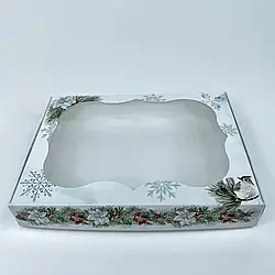 Коробка для печива, пряників з вікном, 15 см х 20 см х 3 см, мілований картон Гілочка