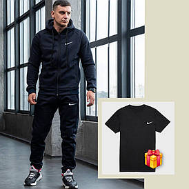 Мужской спортивный костюм Nike с капюшоном теплый и утепленный осень-зима, костюм молодежный для парней мужчин