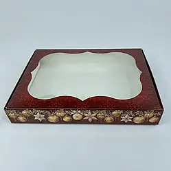 Коробка для печива, пряників з вікном, 15 см х 20 см х 3 см, мілований картон