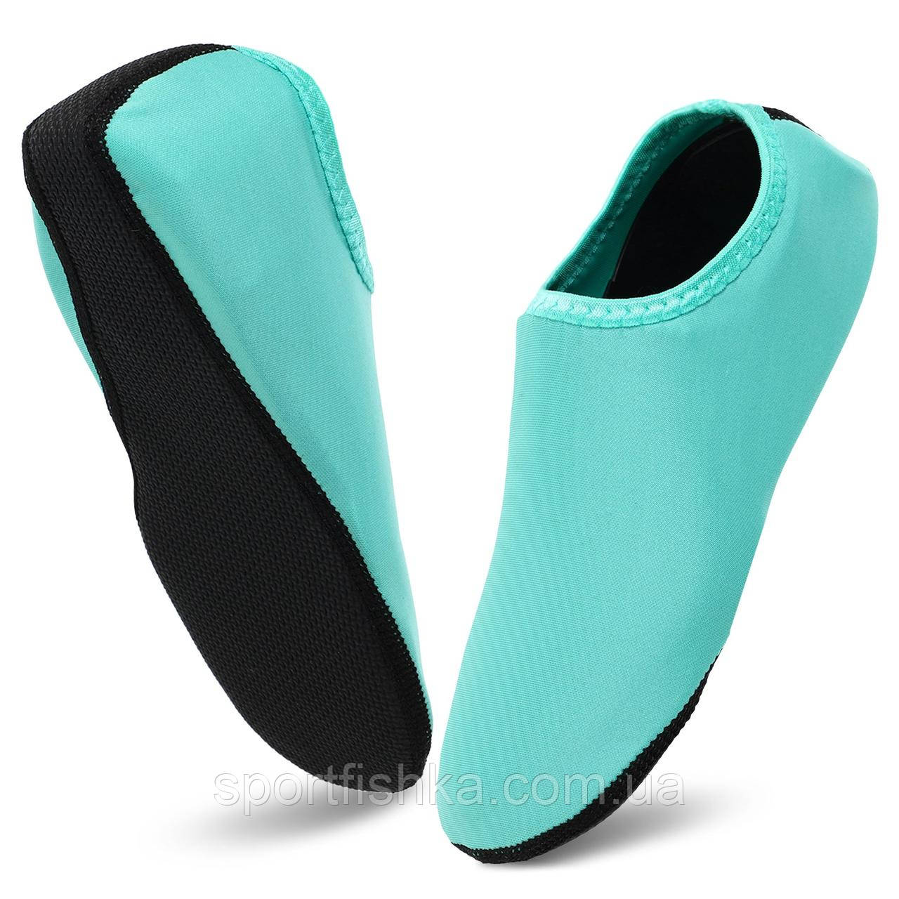 Неопренові капці для йоги, фітнесу, танців Скін тапки бірюзовий раз. XS 19-20.5см, фото 1