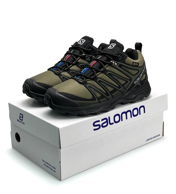 Зимові Salomon Speed Cross Khaki хакі чоловічі кросівки Саломон Спідкрос утеплені ХУТРО