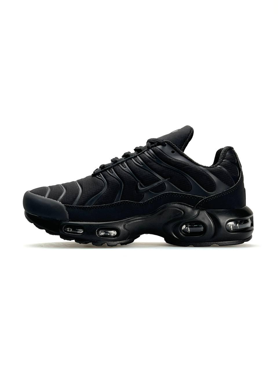 Жіночі кросівки нубук текстиль Nike Air Max Tn Plus Black, кеди Найк нубукові єврозима чорні 36