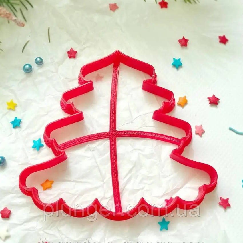 Вирубка для пряника пластикова Ялинка 10 см, фото 1