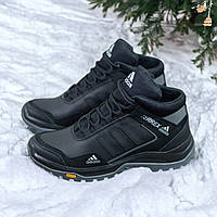 Чоловічі зимові шкіряні черевики, кросівки з натуральної шкіри чорні на хутрі для чоловіків на зиму, розмір 40 41 42 43 44 45