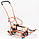 Дитячі санчата на коліщатках (висувні) Патріот зі складаною ручкою (знімна регульована висота), фото 8