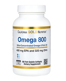 Омега 800 у формі тригліцеридів California Gold Nutrition, 1000 мг 90 капсул