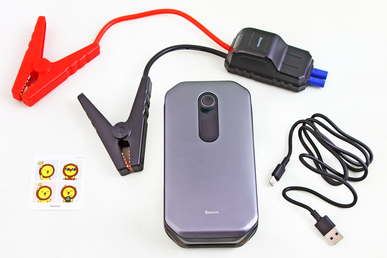 Зарядний пристрій для АКБ портативне пусковий 1000А/12000мА/USB 2.4А/Type-C 3.0А "Baseus" 12В, фото 1