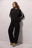 Жіночий утеплений спортивний костюм із широкими штанами, фото 3