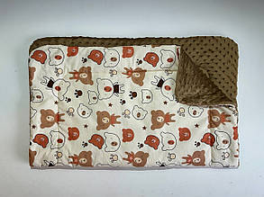 Ковдра плед ПЛЮШ дитяча МИНКИ, бавовна, мікрофібра, покривало для немовлят, новонародженої дитини в ліжечко