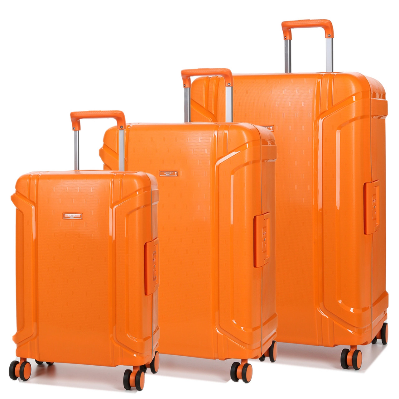 Набір валіз Франція (L M S-3шт) поліпропілен оранж/Airtex 645, фото 1