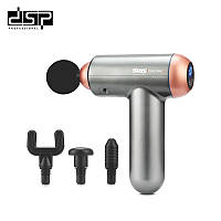Ручний акумуляторний масажер для тіла Massage Gun DSP 80025 м'язовий портативний масажер із насадками