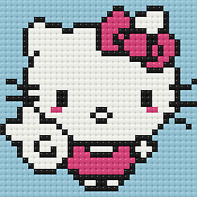 Алмазна мозаїка/вишивка міні. Hello Kitty (Хелоу Кітті)  10*10 см Орігамі ODM 0111